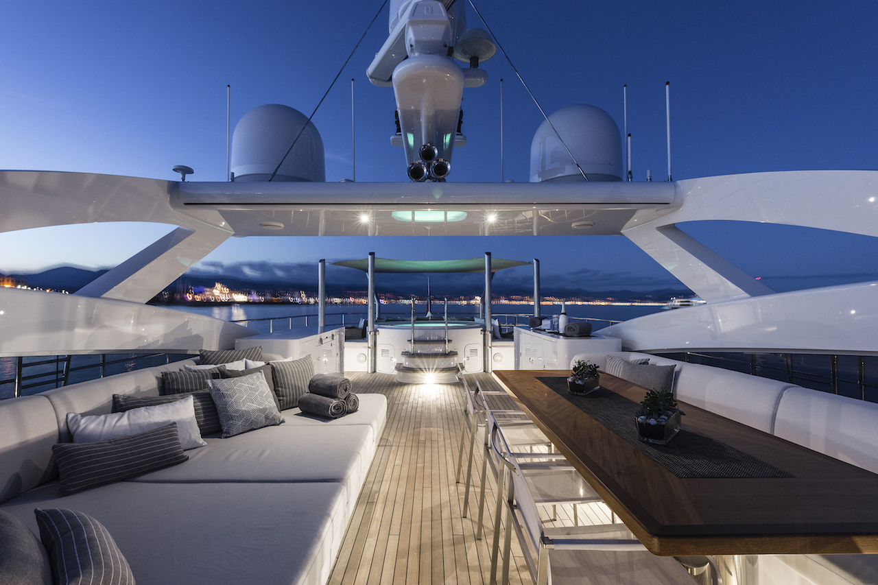 Sundeck In The Evening Aboard Luxury Yacht Destiny — Yacht Charter And Superyacht News