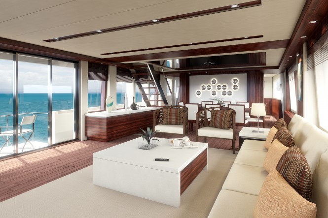 90 ft yacht interior