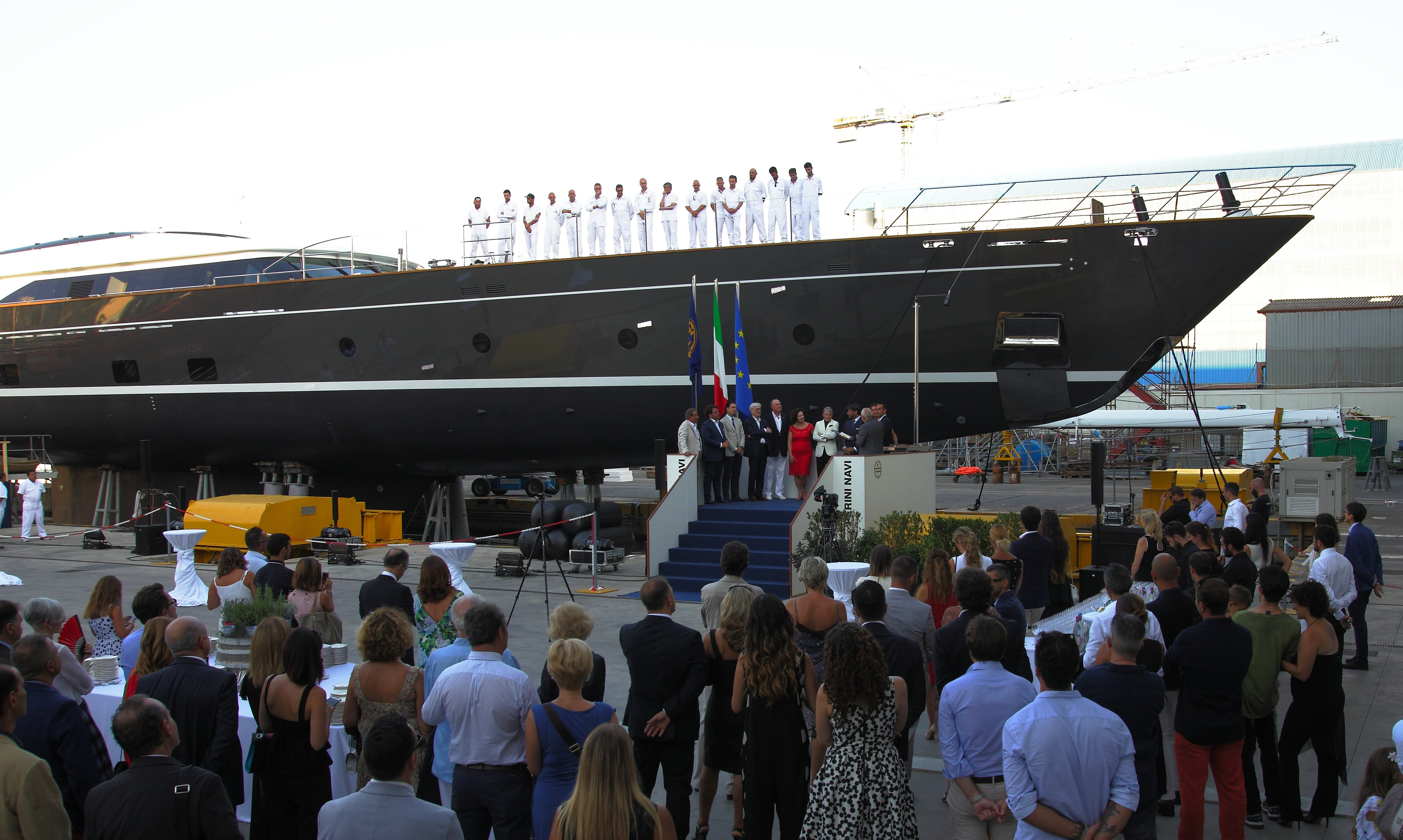 The christening of sailing yacht SEVEN at the Perini Navi shipyard in Viareggio, Italy â Yacht 