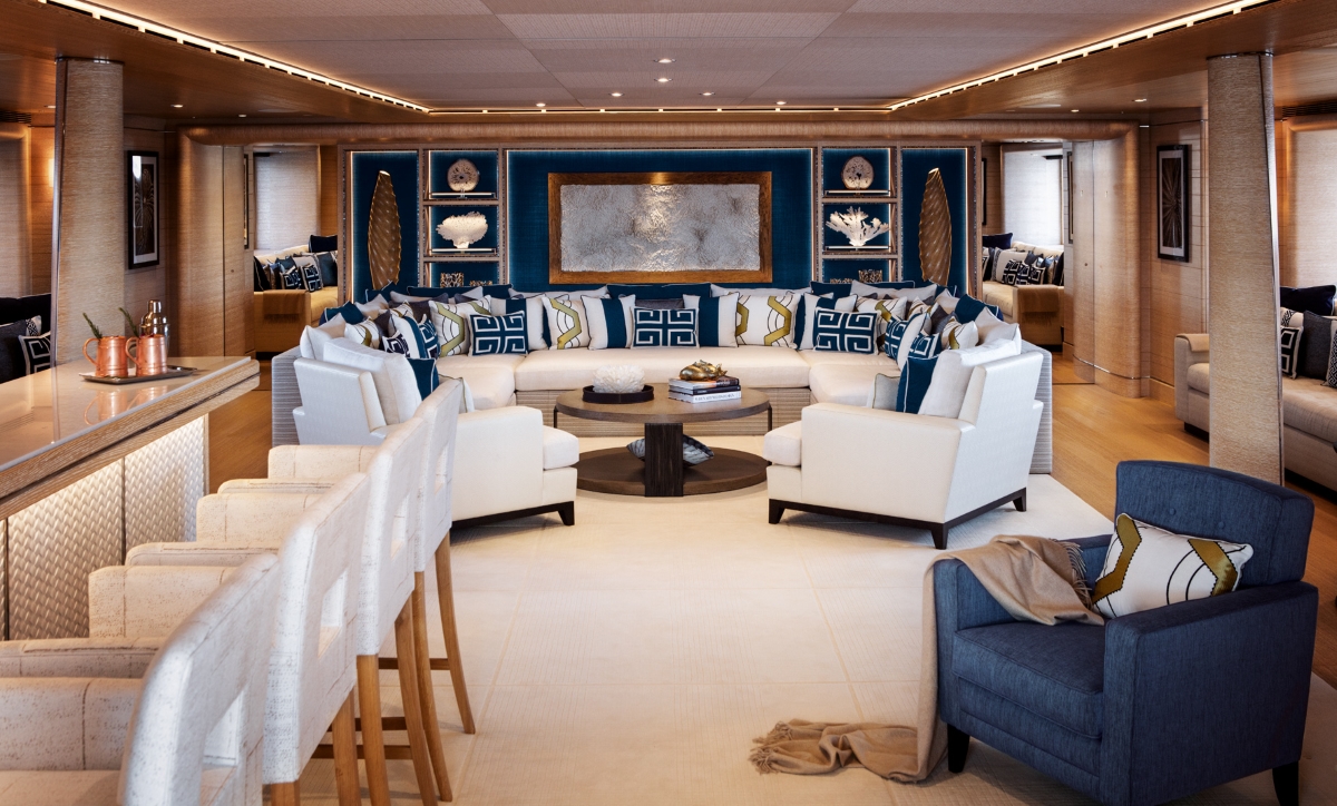 Superyacht Cloud 9 Main Salon Lounge And Bar — Yacht Charter And Superyacht News