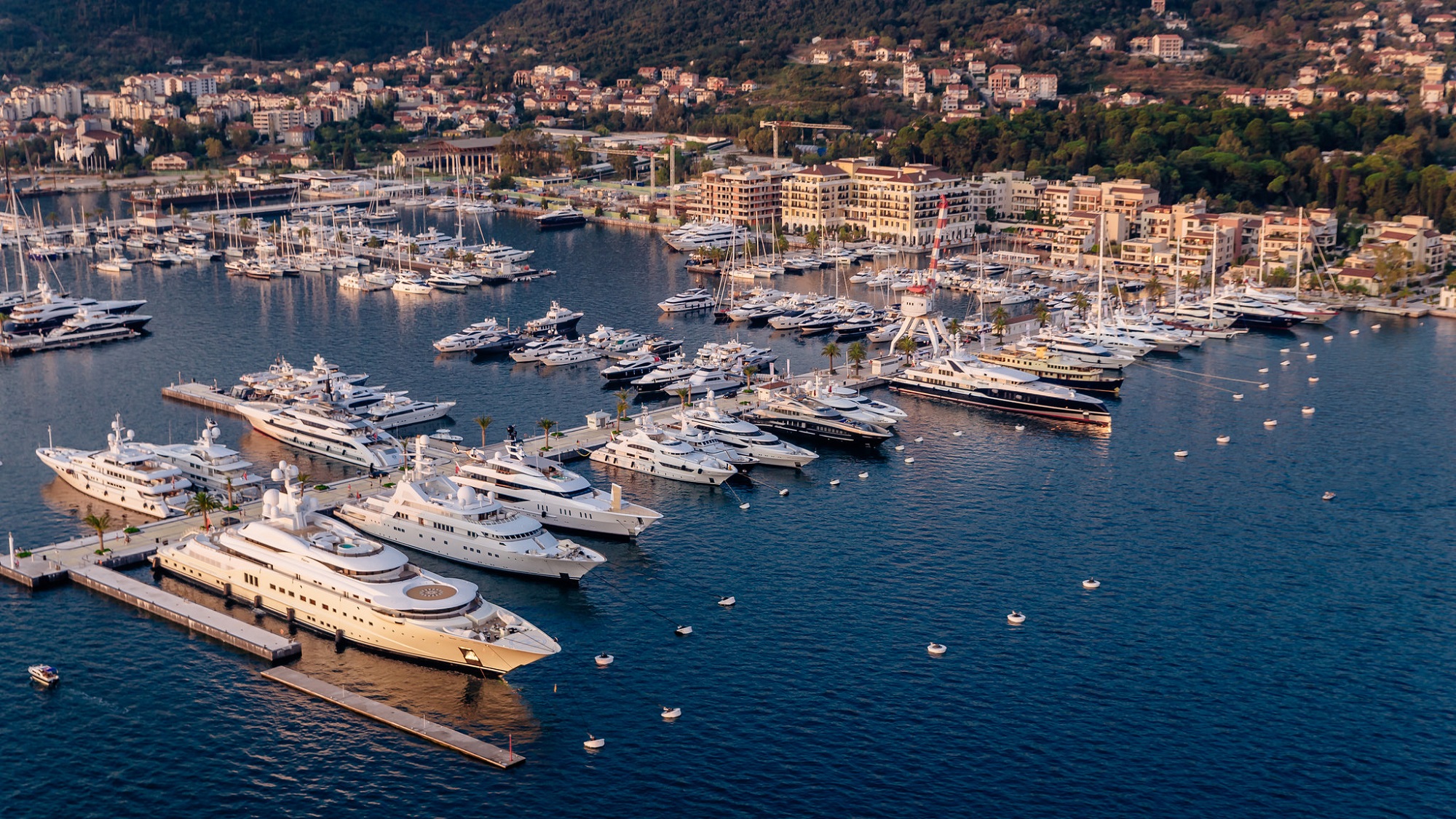 mega yacht marina porto montenegro