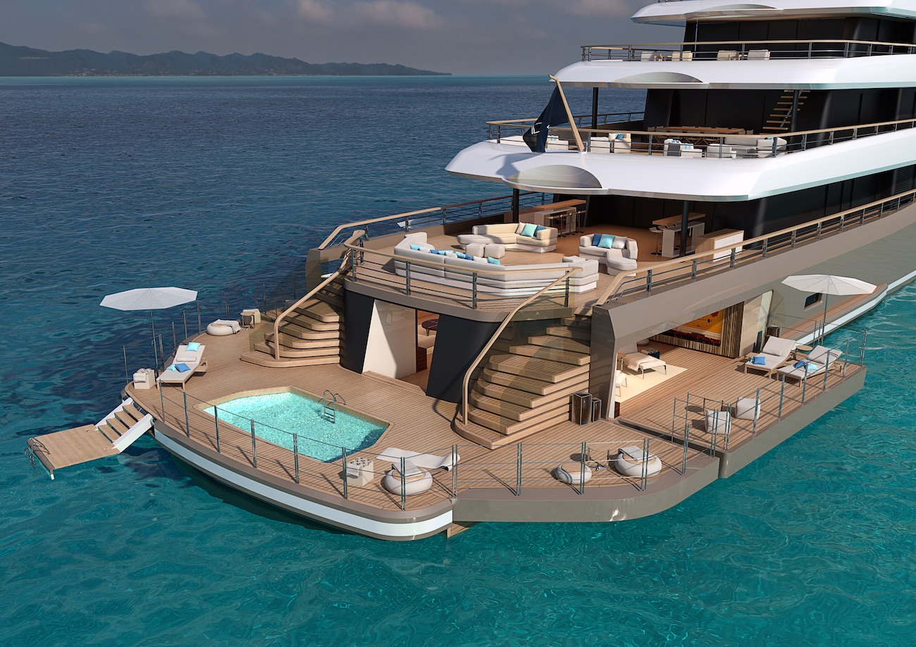 Fantastic beach club at the stern - Project Moonflower by Nauta Yachts ...