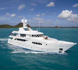 35m yacht BRUNELLO offering 15% off charter vacations in the Caribbean