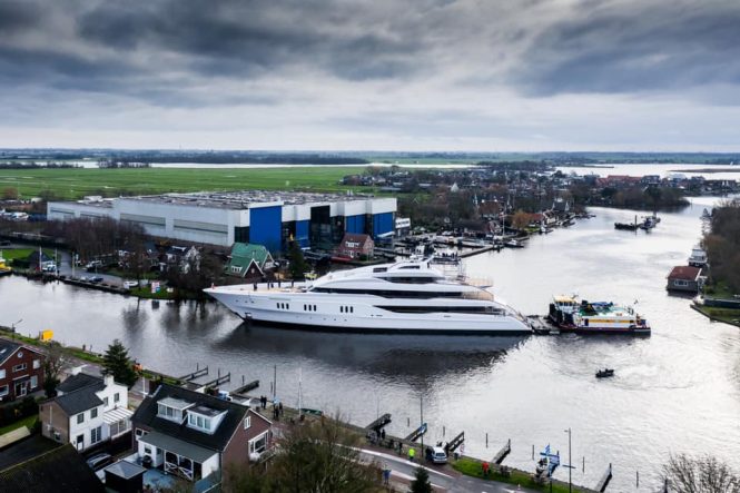 Feadship's Project 816 Was Launched From Its Amsterdam Shipyard