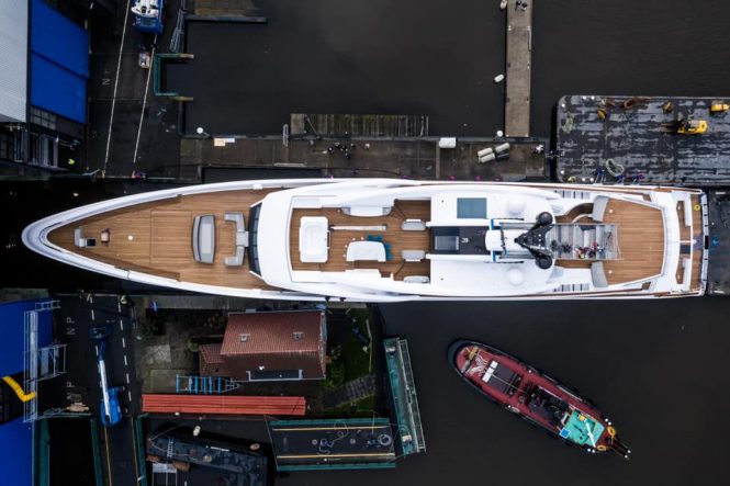 Feadship's Project 816 Was Launched From Its Amsterdam Shipyard