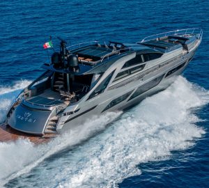 State of the art 28m Pershing motor yacht SOPHIA for charter in Italy