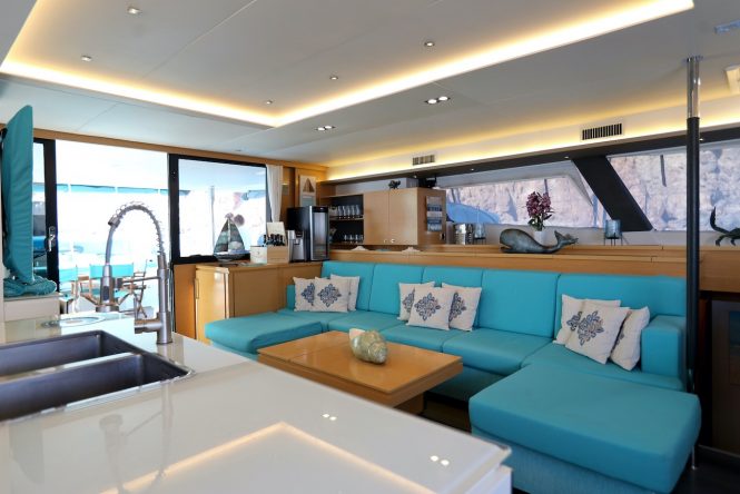 Interiors of catamaran yacht LIR