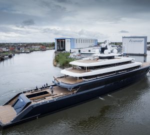 Feadship’s 92m superyacht PROJECT 1012 is named as superyacht DRIZZLE while on sea trials