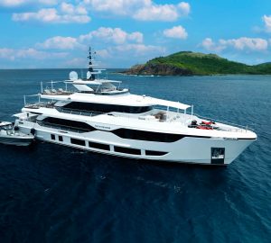 37m Gulf Craft Majesty superyacht OPTIMISM available for charter on both sides of the Atlantic