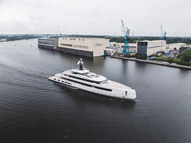 Luxury yacht HAVEN leaves the shipyard ©Finn Karstens