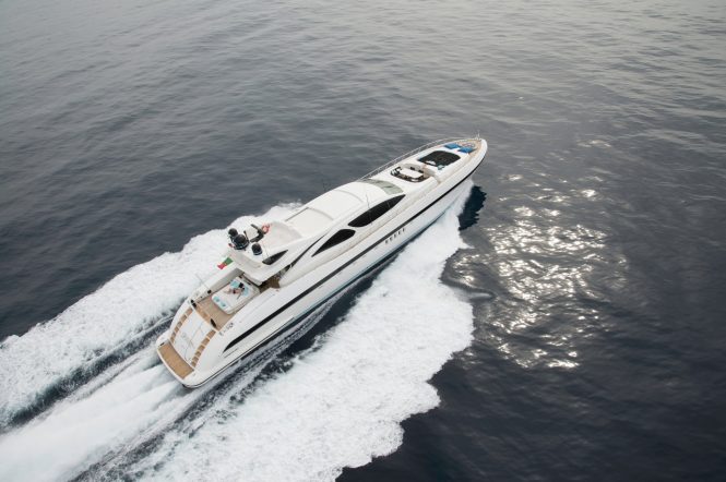 Aerial view of the yacht MRS GREY