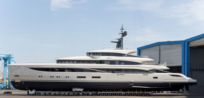 Luxury yacht IRYNA during launch - photo Giuliano Sargentini