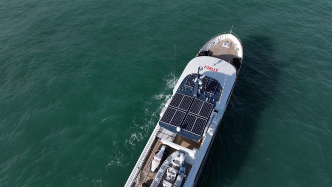 Aerial view of superyacht ARAOK II