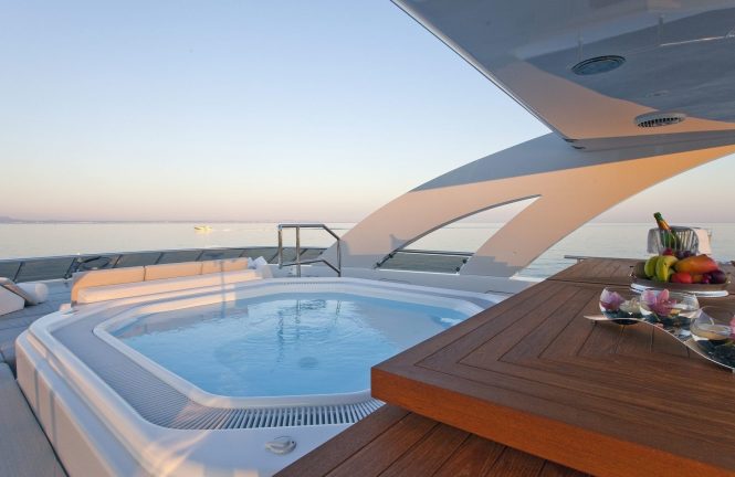 Jacuzzi aboard a motor yacht