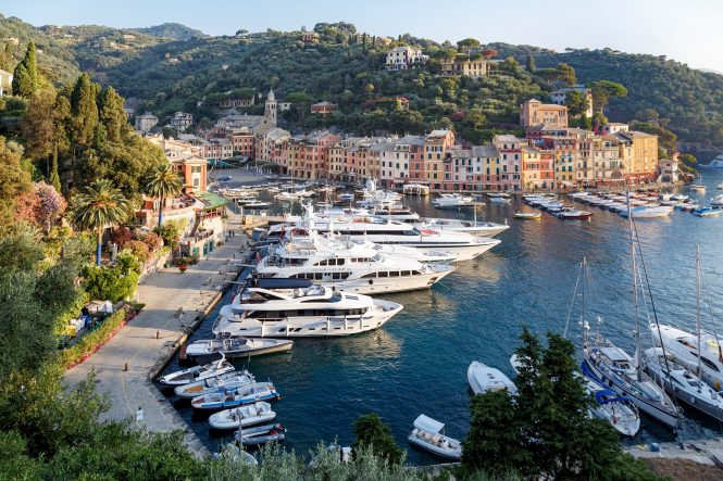 Sailing and motor yachts in Portofino Italy