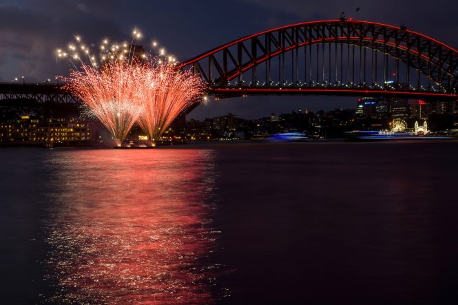 Fireworks over Sydney harbour