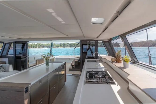 Main salon integrated galley