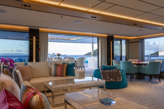 Owner's salon on board luxury yacht ASIA - image from Josh Breed Media