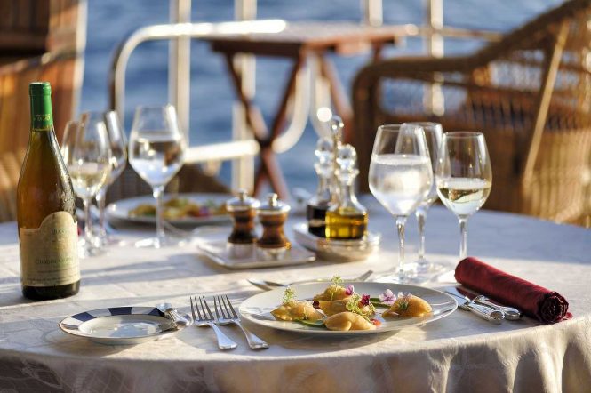 Luxury dining on board